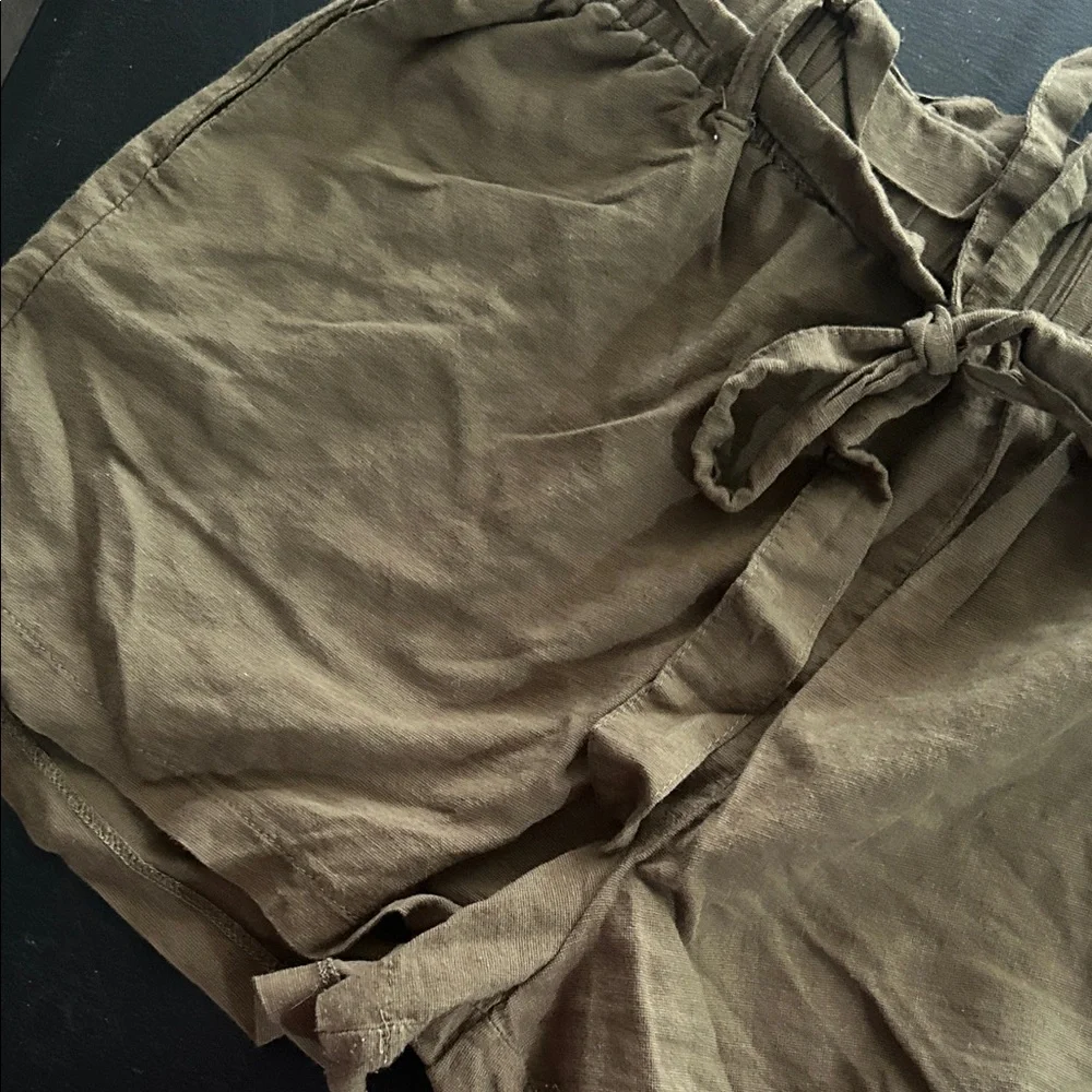 High Waist Olive Women's Shorts - Picture 6 of 8